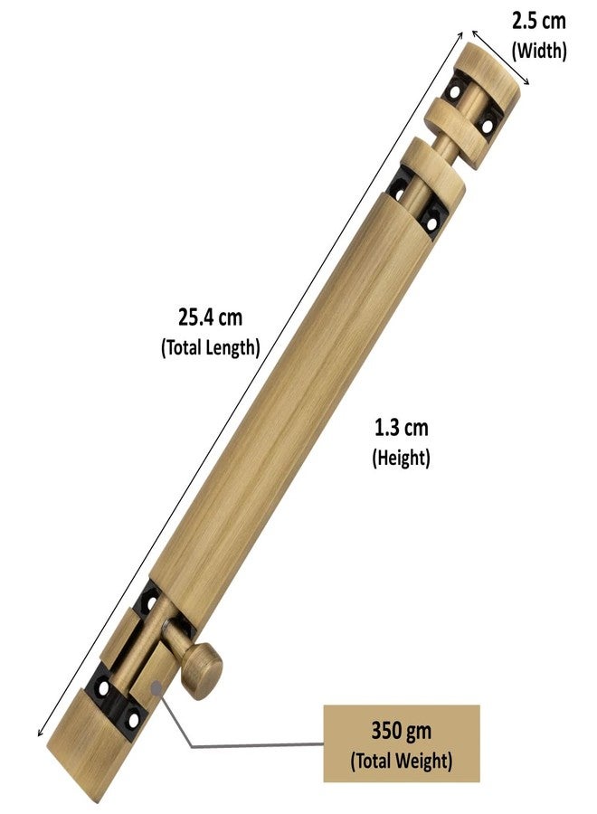 أتوم قفل برج من الألومنيوم من Atom، عبوة من قطعتين، مقاس 10 بوصات | تشطيب نحاسي عتيق | قفل برج للأبواب والنوافذ للمنازل والمكاتب، TB002 - Image 3